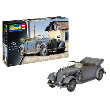 KIT PARA MONTAR REVELL TYP 320 (W142) CABRIOLET 1/35 150 PEÇAS REV 03354